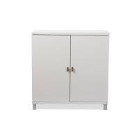 Baxton Studio HS-001-White Marcy White Wood Entryway Handbags or School Bags Storage Sideboard Cabinet